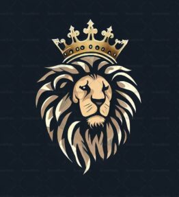 Majestätischer Löwe und Krone